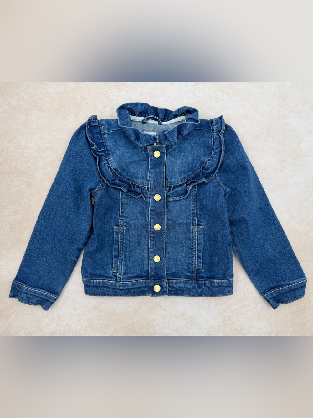 Janie and Jack Blue Denim Ruffle-Trim Jacket